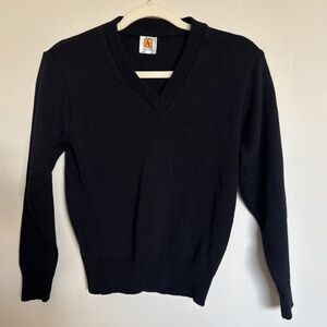 A+ by School Apparel Navy Blue Sweater V-Neck Size Youth M
